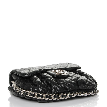 Chanel Washed Lambskin Quilted Mini Chain Around Flap Black 4 of 7