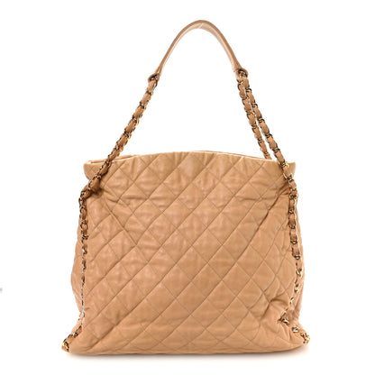 Chanel Calfskin Quilted Large Chain Me Hobo Beige 1 of 10