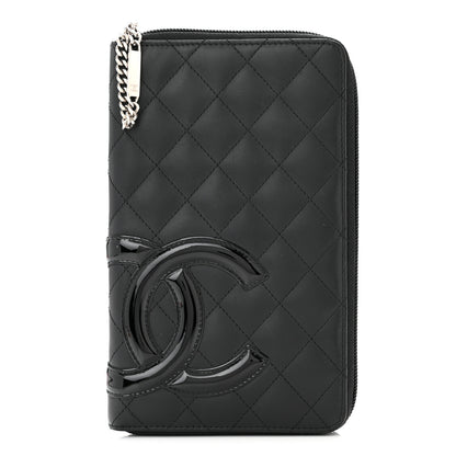 Chanel Calfskin Cambon Zip Around Organizer Wallet Black 1 of 8