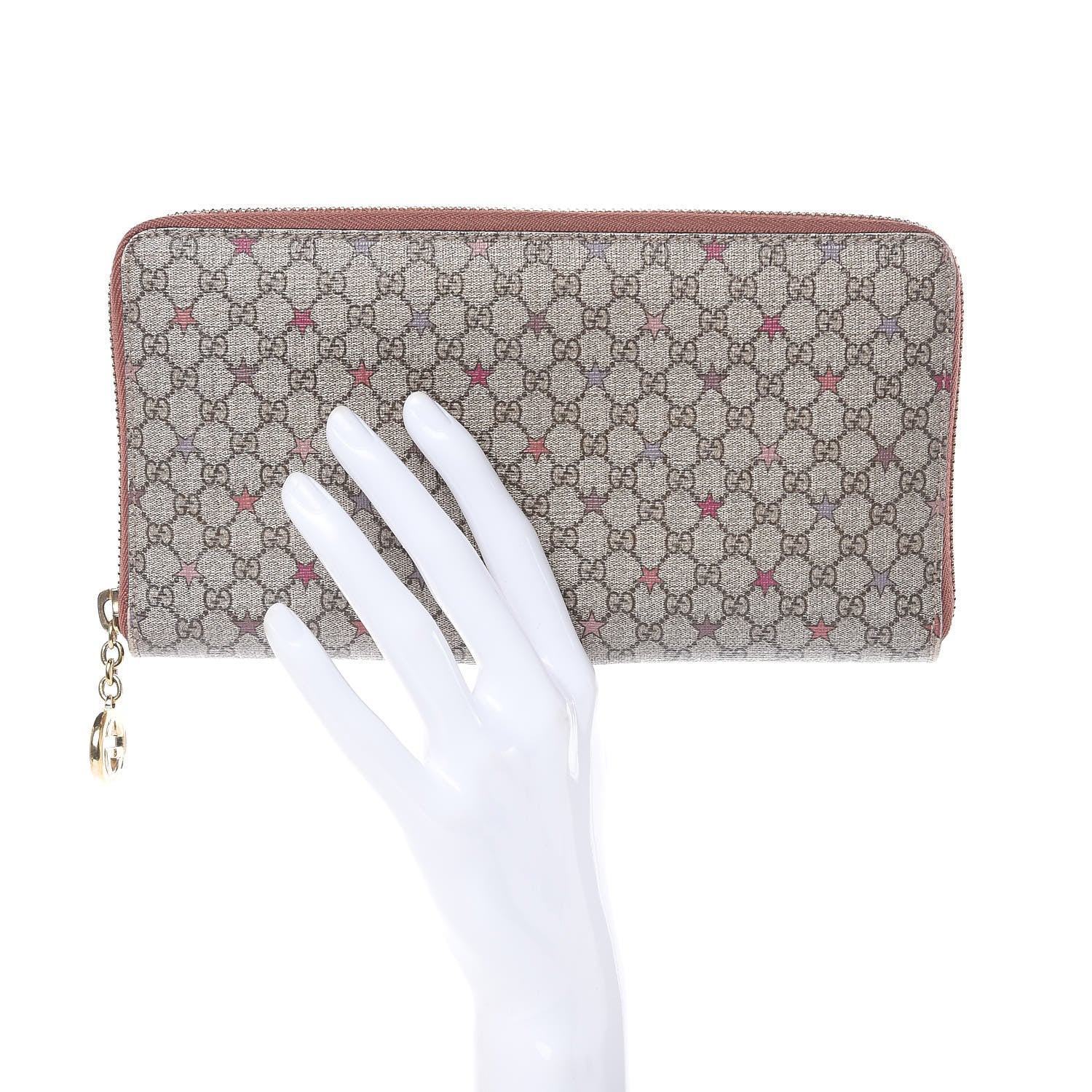 Gucci GG Supreme Monogram Stars Zip Around Wallet 2 of 12