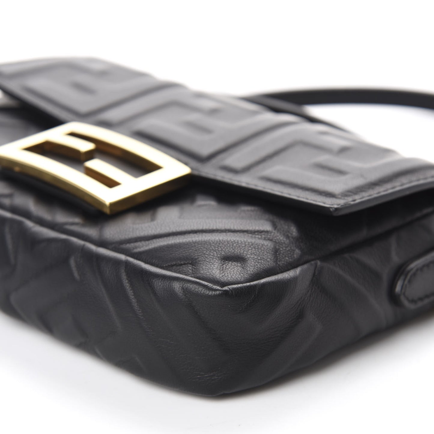 Nappa FF 1974 Embossed Mini Baguette Black