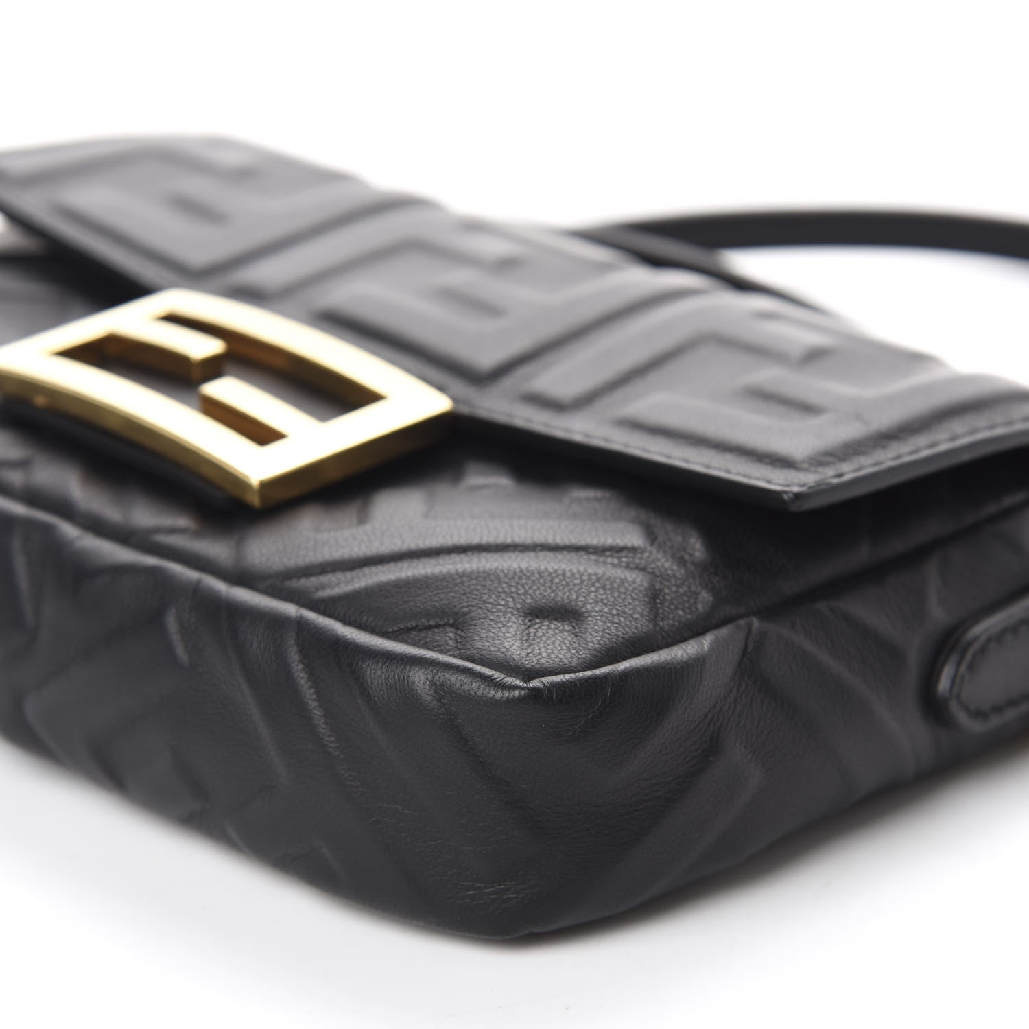 Fendi Nappa FF 1974 Embossed Mini Baguette Black 7 of 11
