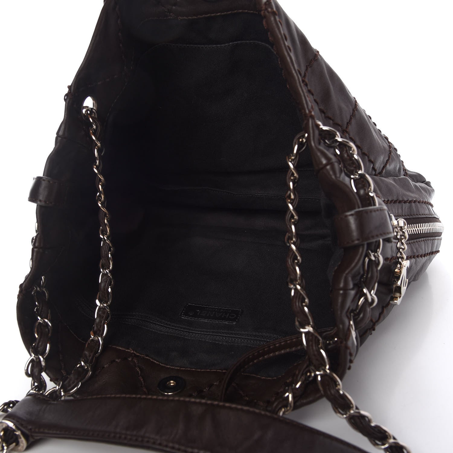 Chanel Calfskin Stitched Expandable Tote Brown 5 of 11