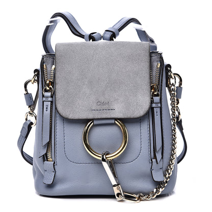 Chloe Suede Calfskin Mini Faye Backpack Washed Blue 1 of 13