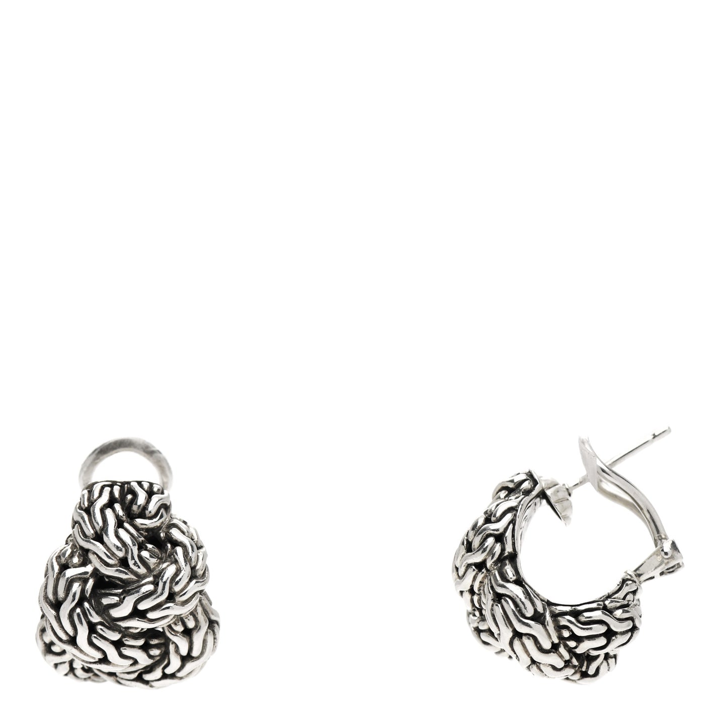 Sterling Silver Classic Chain Braided Earrings