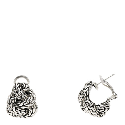 John Hardy Sterling Silver Classic Chain Braided Earrings 1 of 5