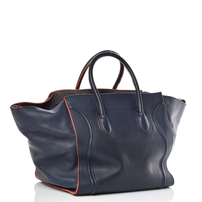 Celine Supple Calfskin Large Phantom Luggage Navy Blue Orange 3 of 25
