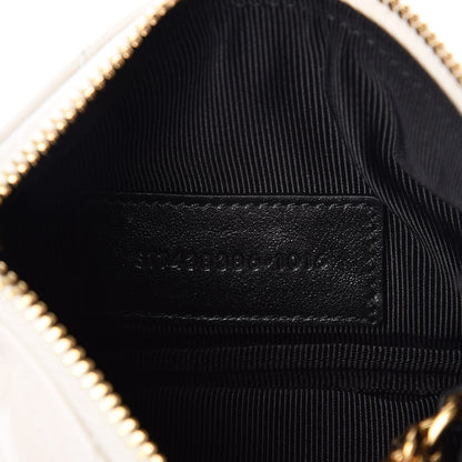 Saint Laurent Calfskin Matelasse Monogram Key Pouch Porcellana 7 of 8