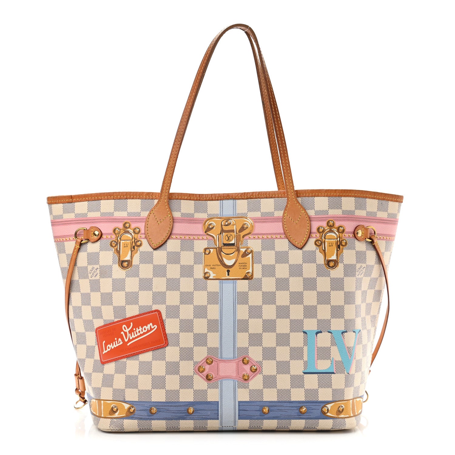 Louis Vuitton Damier Azur Summer Trunks Neo Neverfull MM 1 of 14