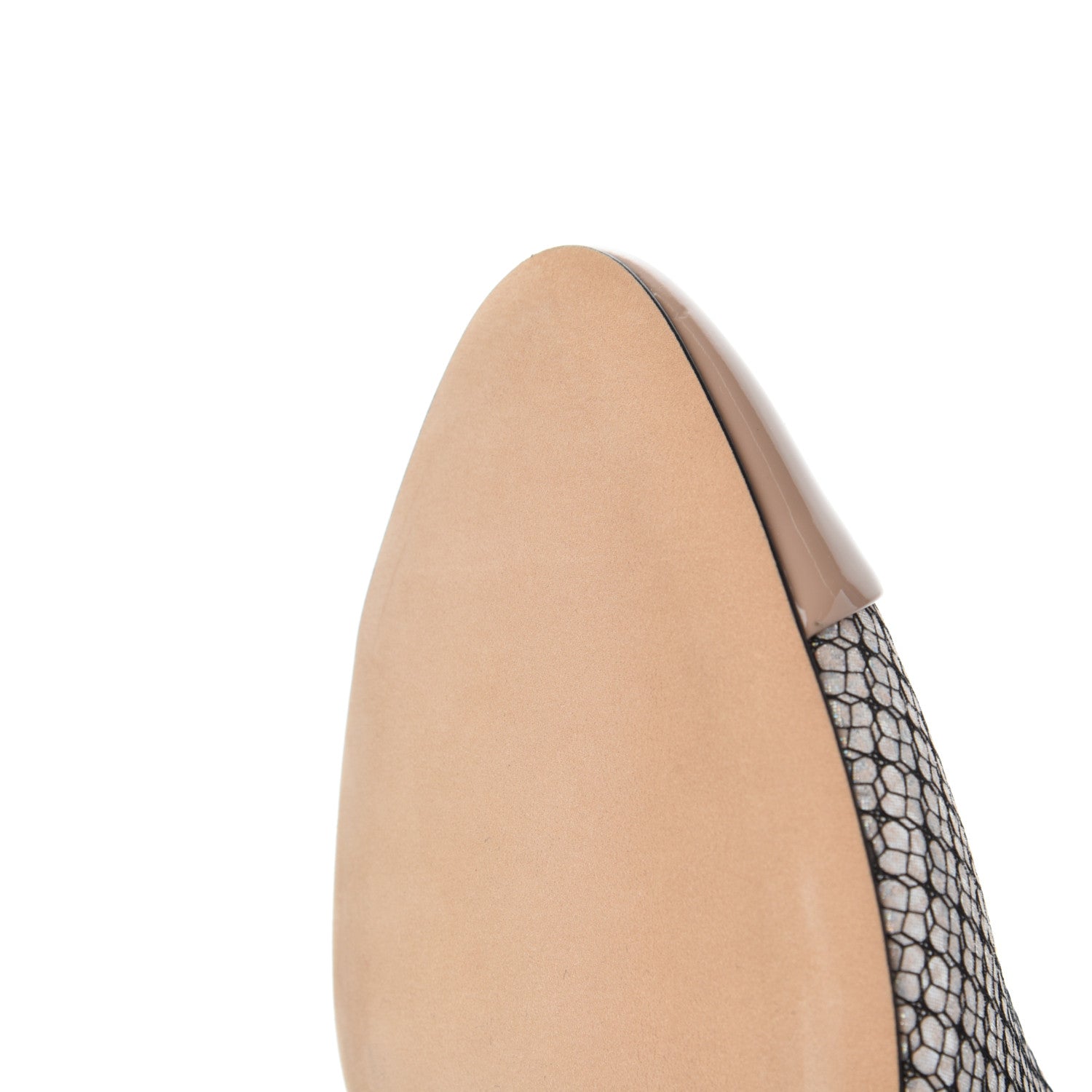 Chanel Lame Lace Cap Toe Pumps 37 Beige 9 of 12