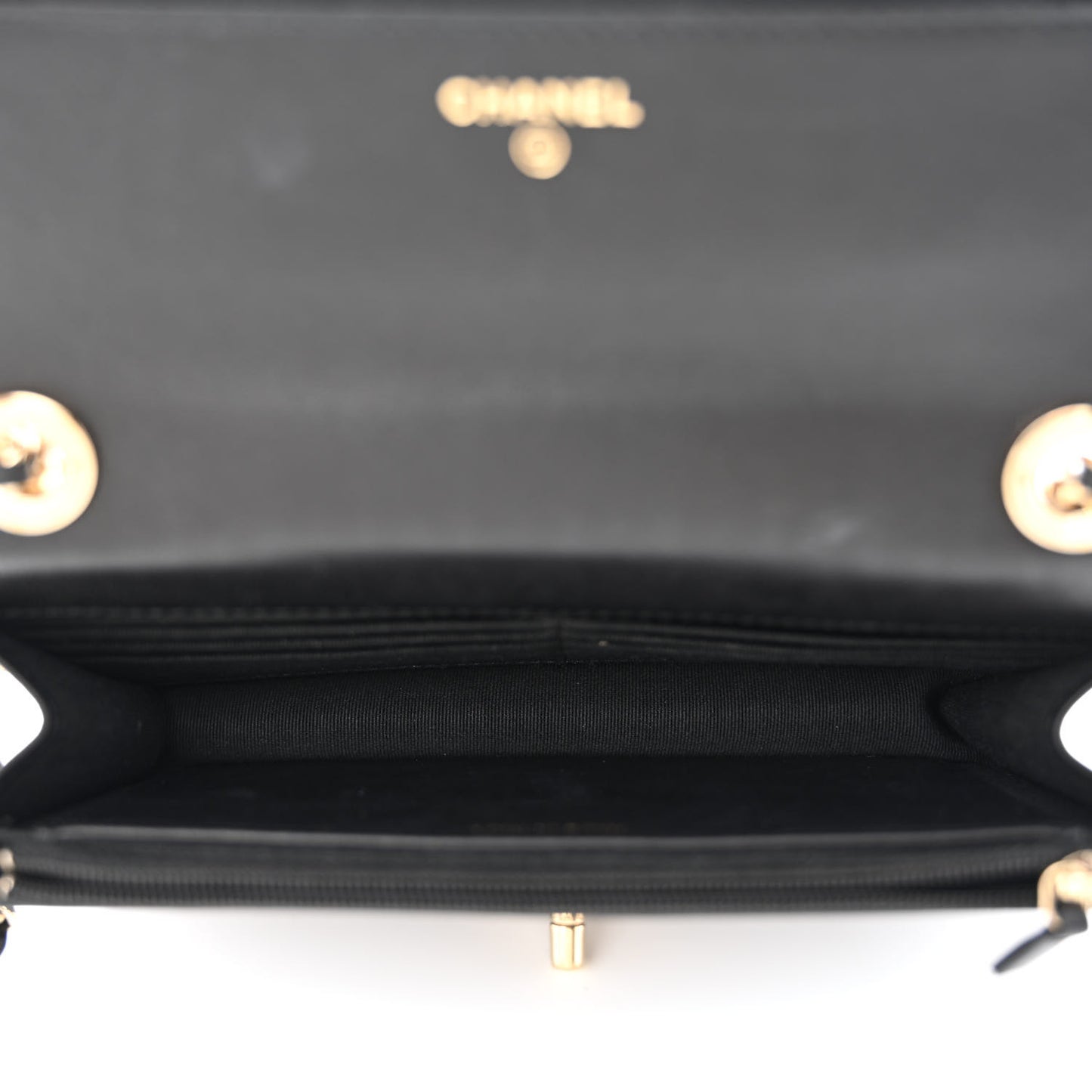Lambskin Quilted Trendy CC Wallet On Chain WOC Black