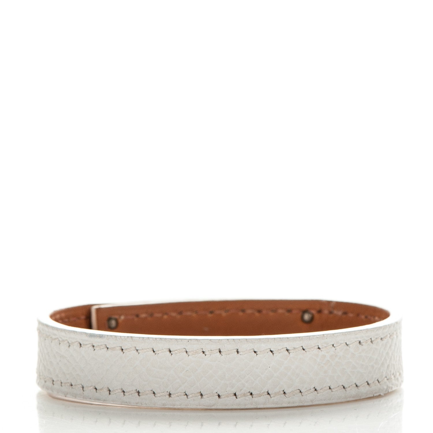 Hermes Epsom Kelly Single Tour Bracelet S White 3 of 8