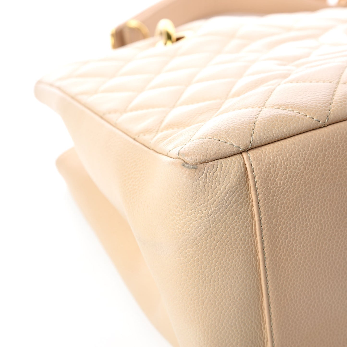 Caviar Quilted Grand Shopping Tote GST Beige Clair