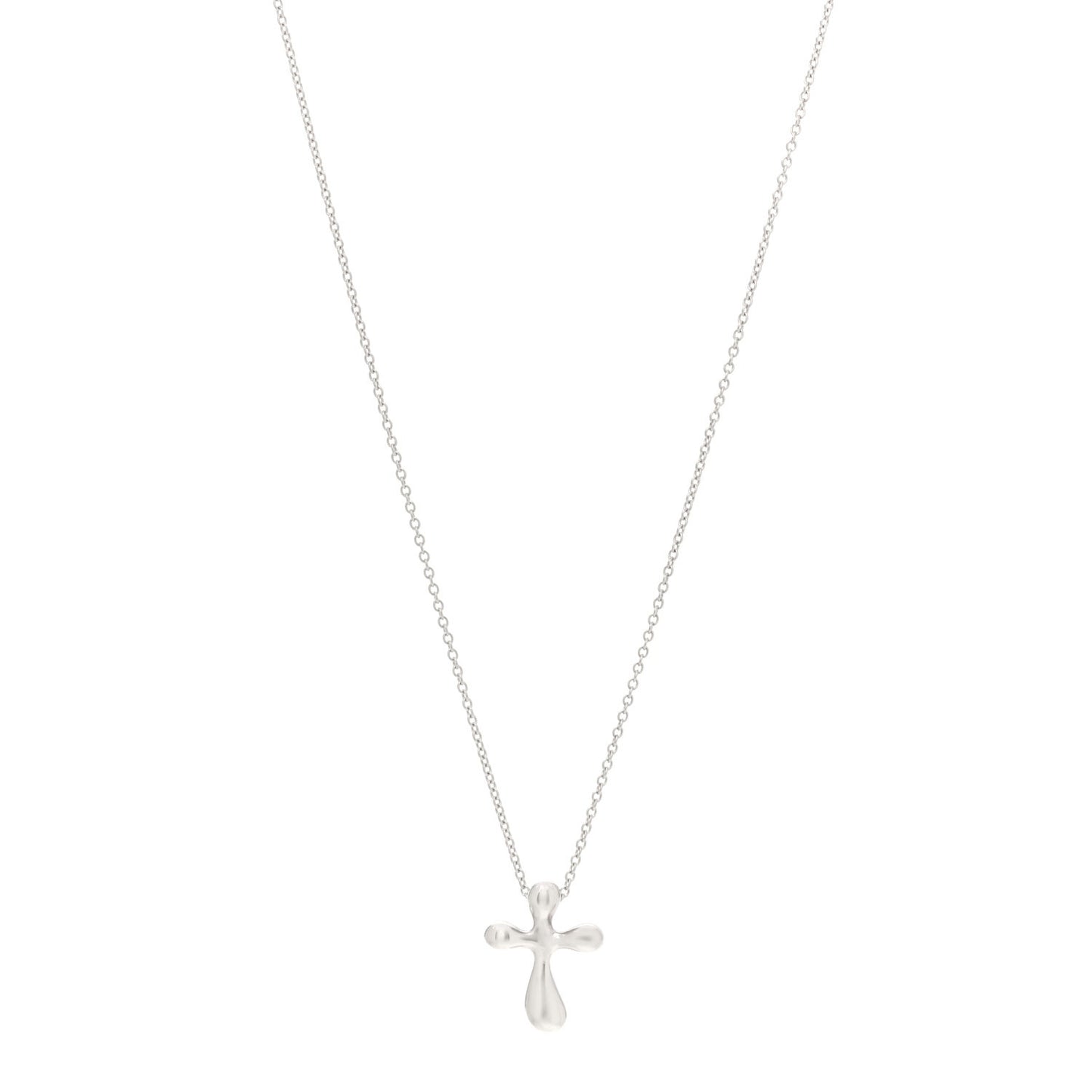 Sterling Silver 16mm Elsa Peretti Cross Pendant Necklace