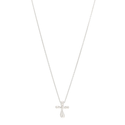 Tiffany Sterling Silver 16mm Elsa Peretti Cross Pendant Necklace 1 of 5