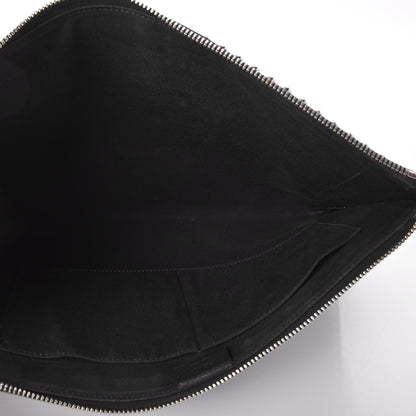Fendi Vitello Elite Mink Fur Studded Karlito Zip Around Pouch Black 5 of 7