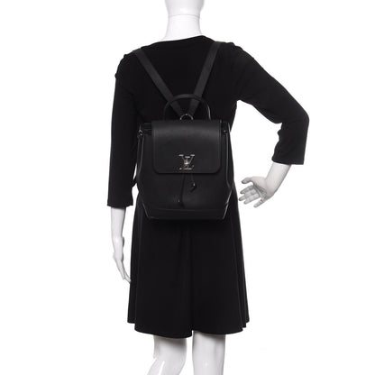 Louis Vuitton Calfskin Lockme Backpack Black 2 of 10