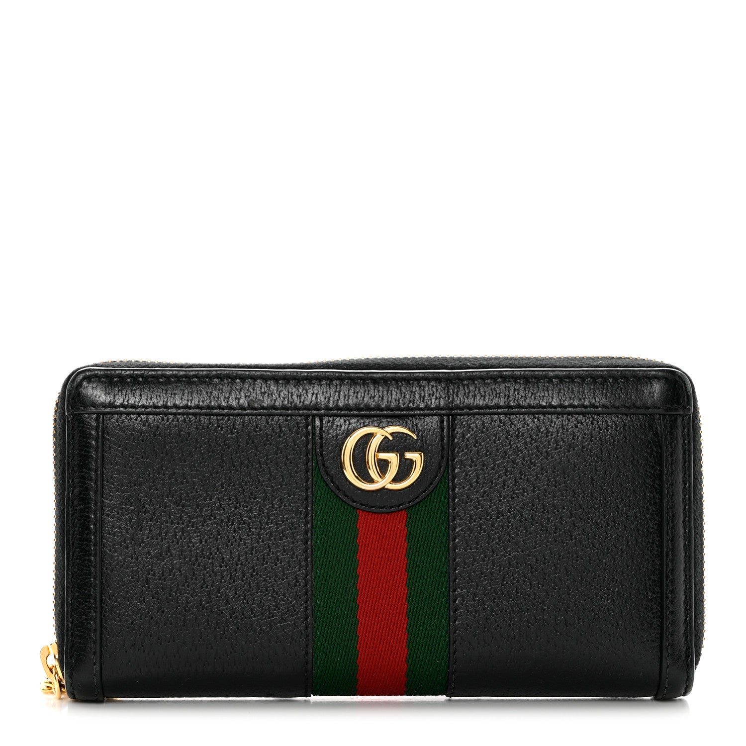 Gucci Calfskin Web Ophidia Zip Around Wallet Black 1 of 11