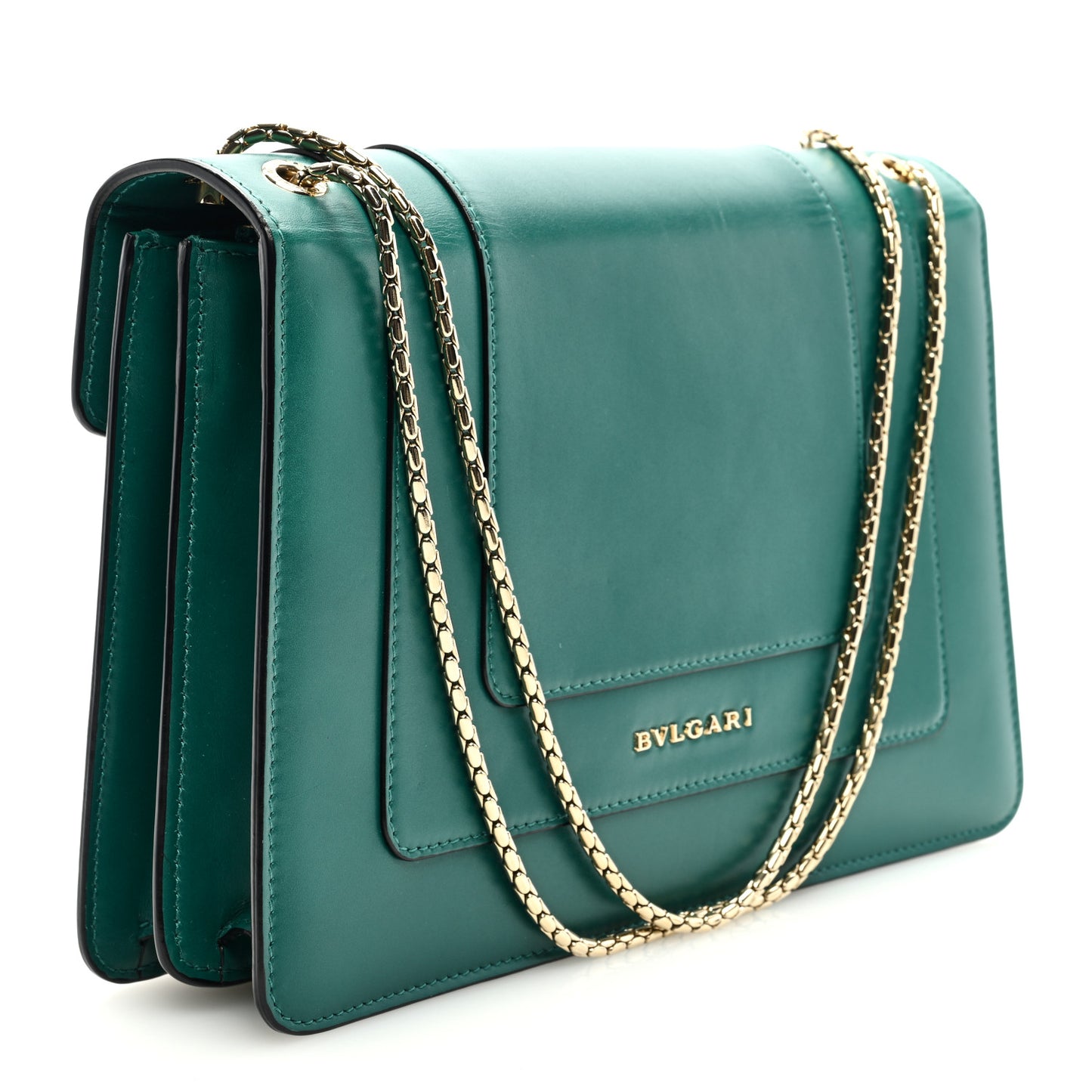 Calfskin Serpenti Forever Shoulder Bag Emerald Green