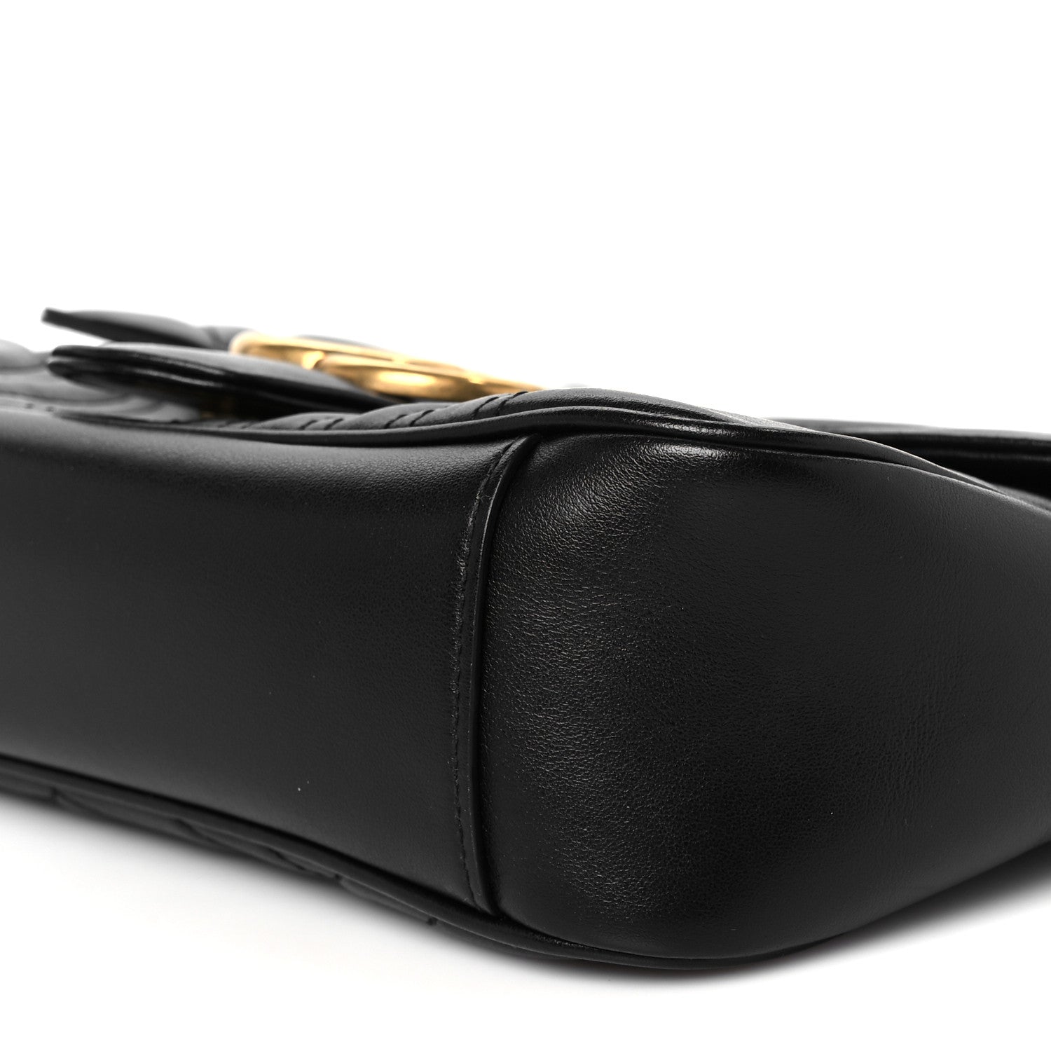 Gucci Calfskin Matelasse Small GG Marmont Shoulder Bag Black 11 of 11