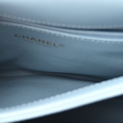 Chanel Lambskin Chevron Quilted Small Trendy CC Flap Dual Handle Bag Light Blue 7 of 13