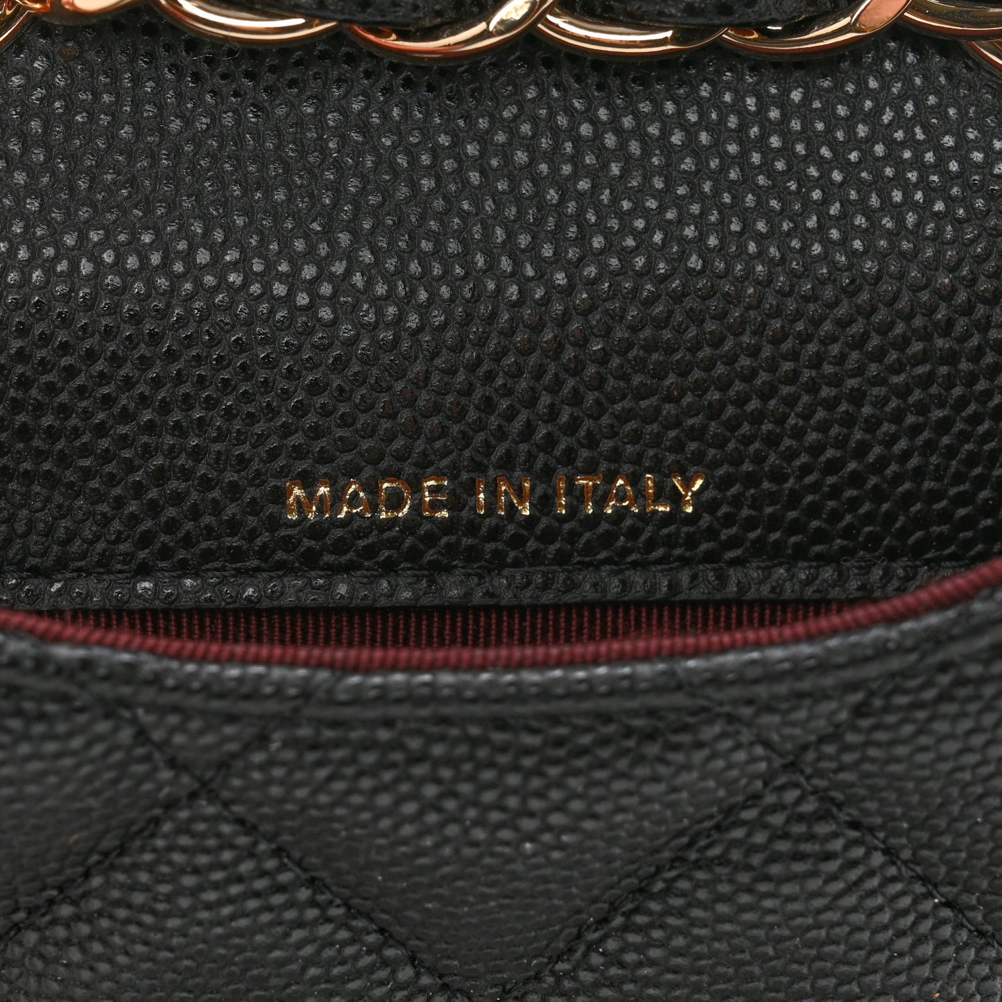 Caviar Quilted Mini Chain Belt Bag Black