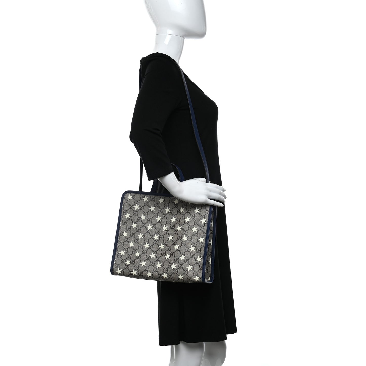 GG Supreme Monogram Stars Childrens Crossbody Tote Beige Ebony Yellow Royal