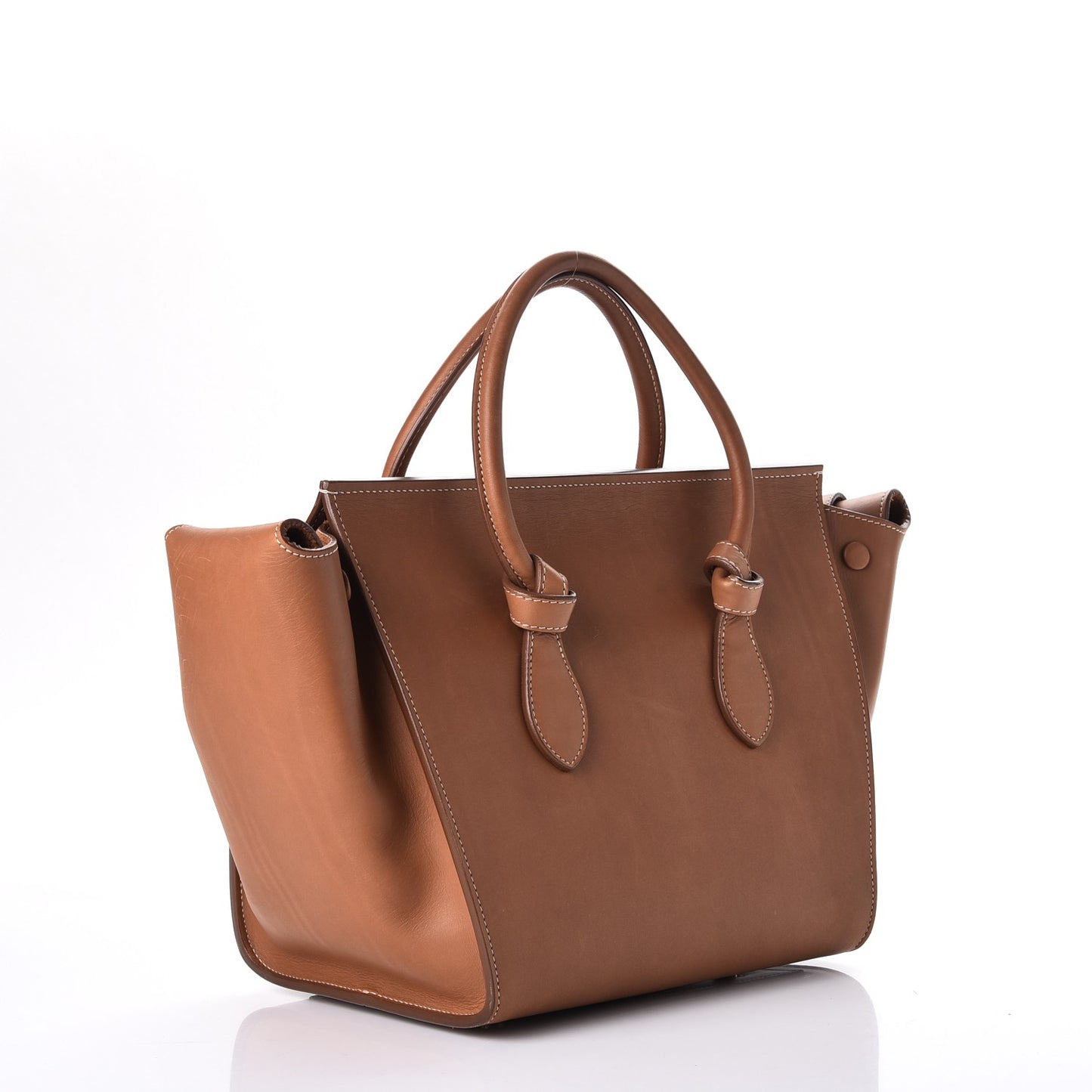 Natural Calfskin Mini Tie Knot Tote Tan