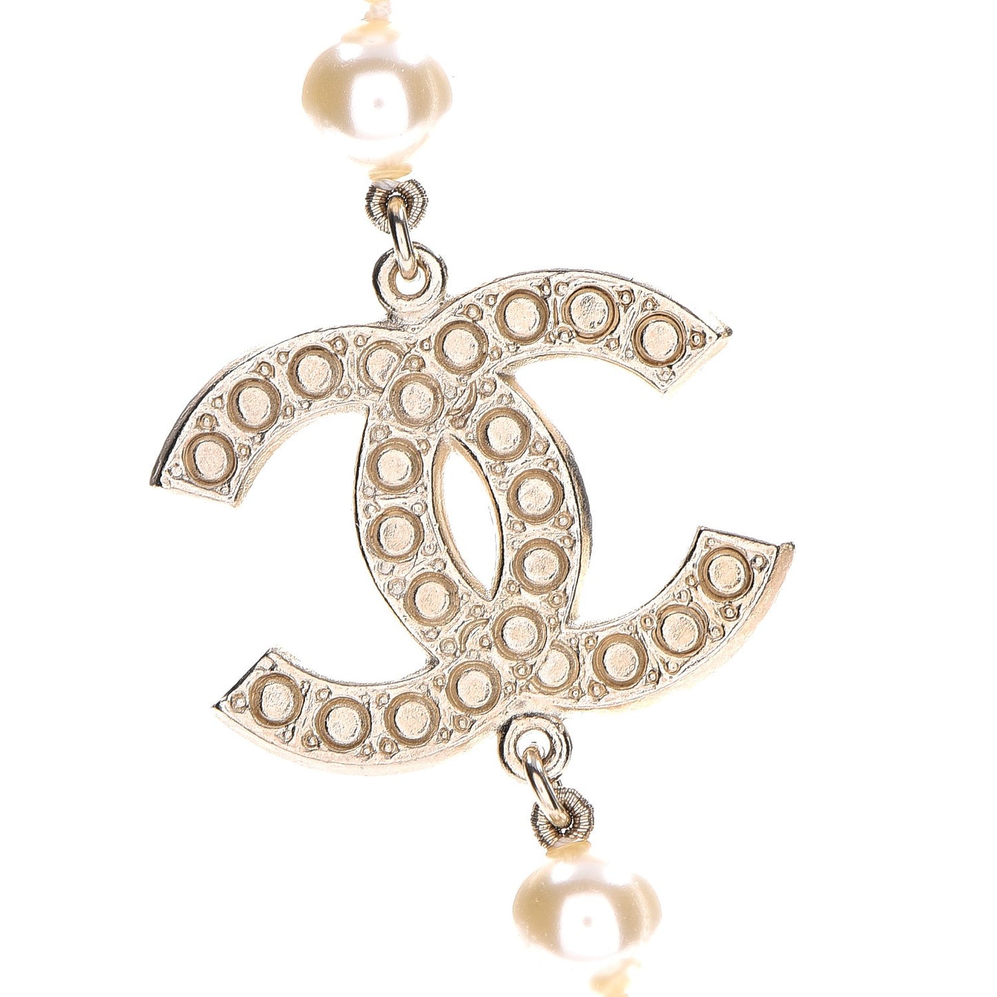 Graduated Pearl CC Short Necklace Gold