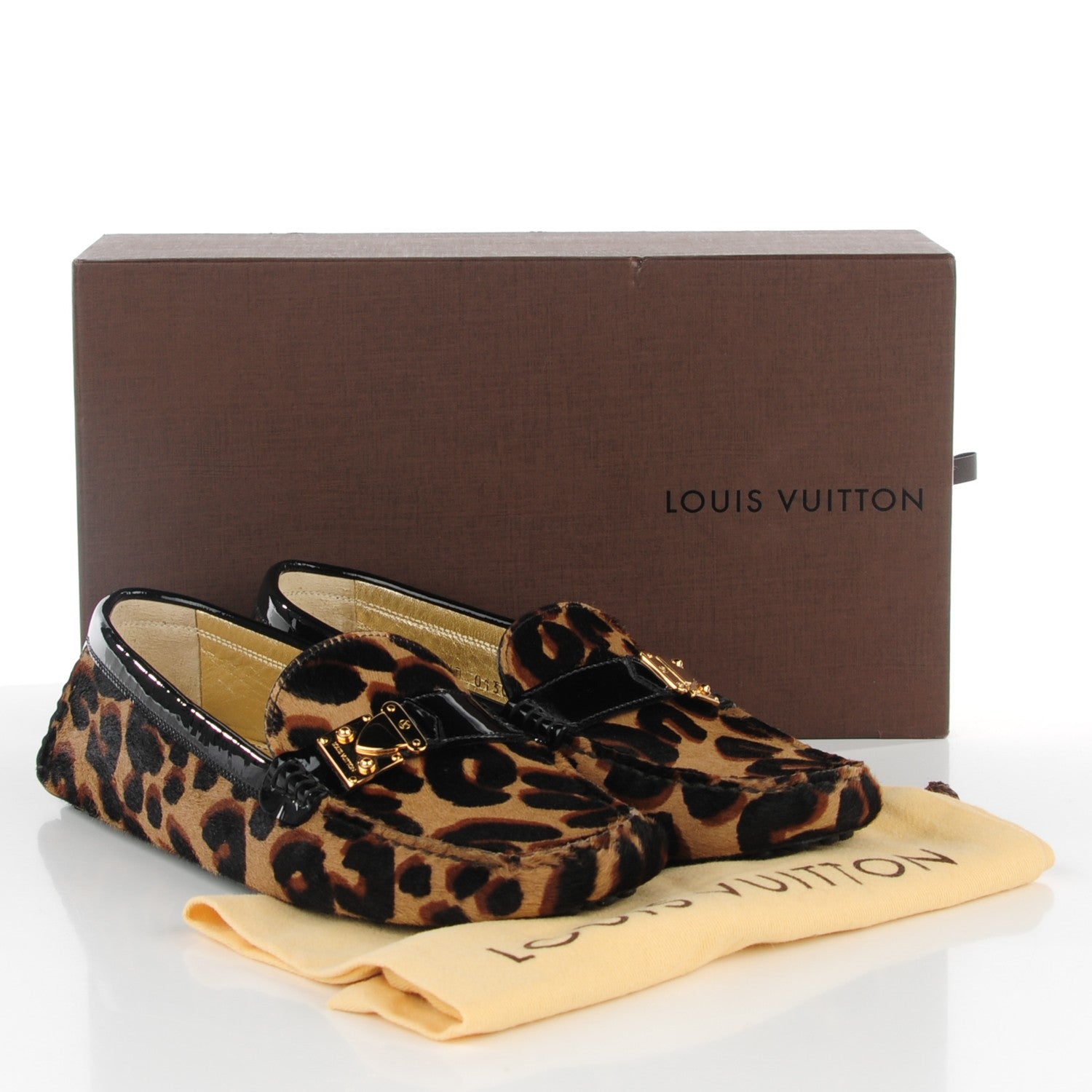 Louis Vuitton Pony Hair Leopard Lombok Mocassin Loafers 38.5 Black 5 of 9