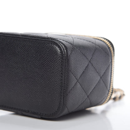 Chanel Caviar Quilted Mini Vanity Case With Chain Black 7 of 11
