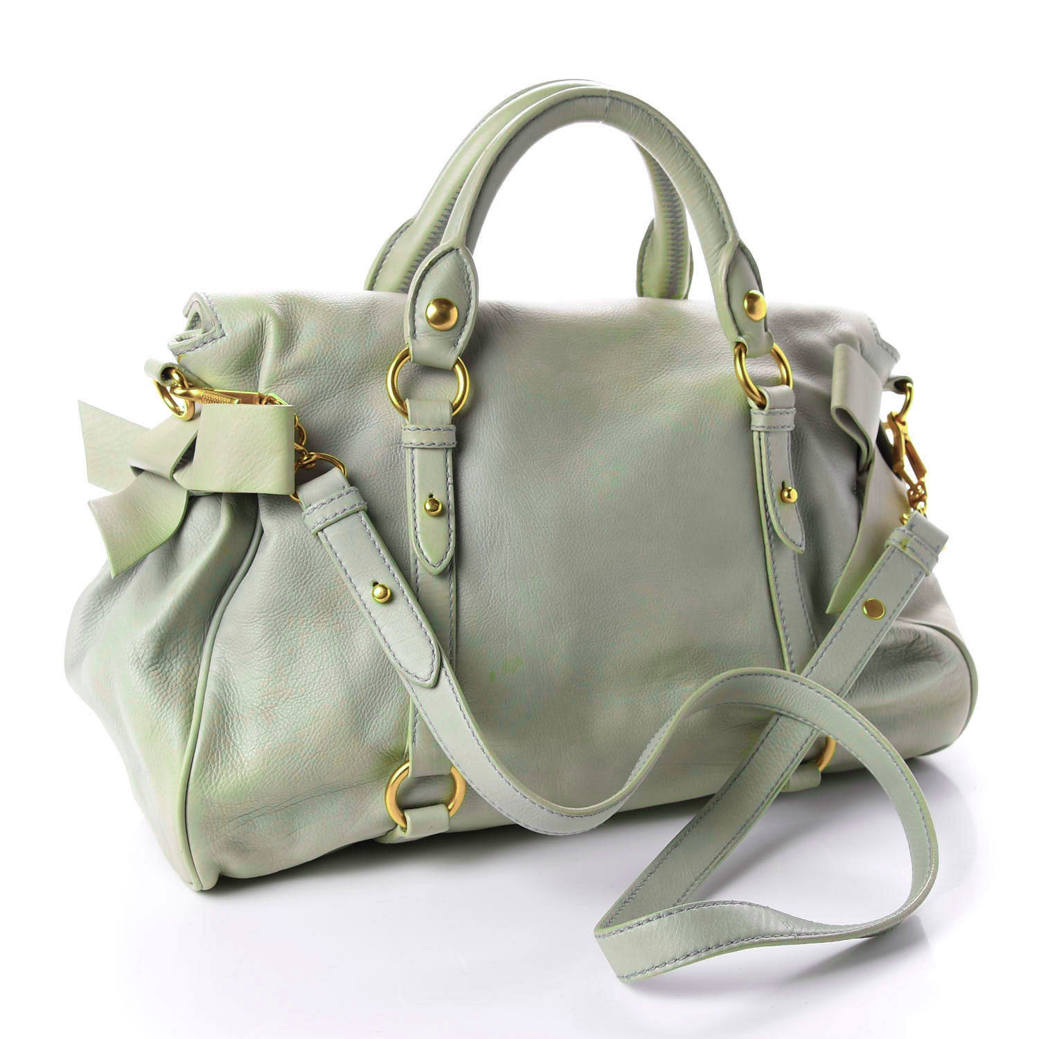 Miu Miu Vitello Bow Bag Nube 4 of 16