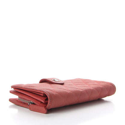 Chanel Iridescent Caviar Quilted CC French Flap Wallet Dark Pink 4 of 8