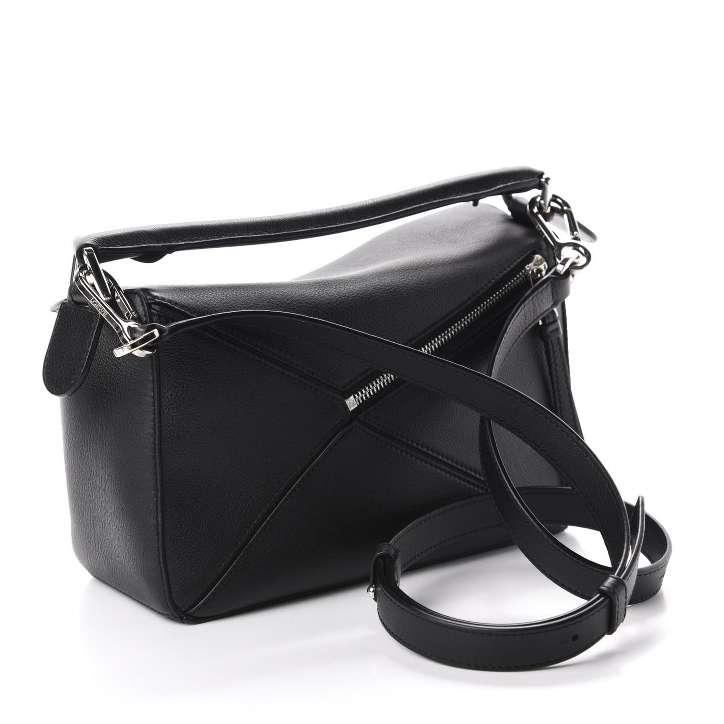 Calfskin Small Puzzle Bag Black