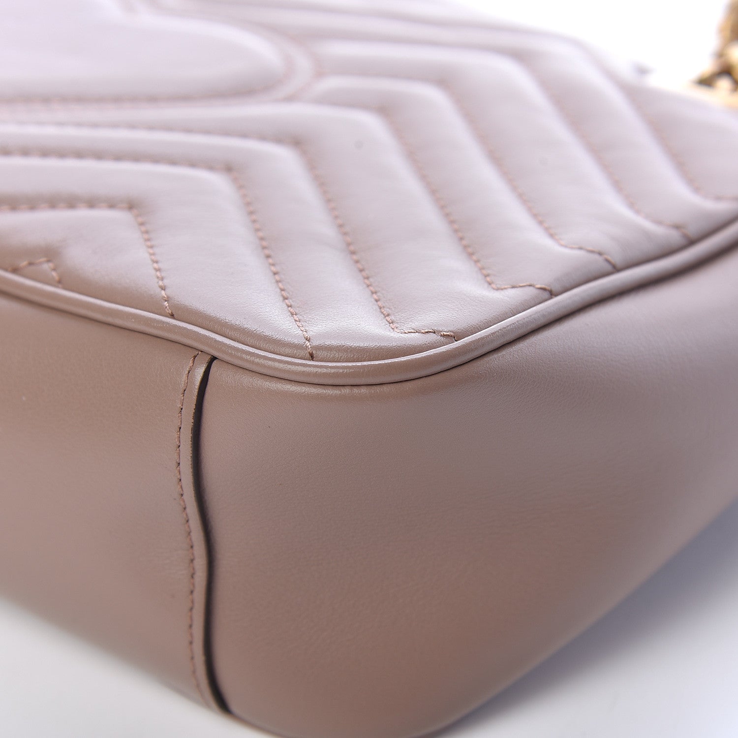 Gucci Calfskin Matelasse Small GG Marmont Shoulder Bag Porcelain Rose 11 of 13