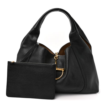 Gucci Grained Calfskin Softbit Maxi Shoulder Bag Black 3 of 11