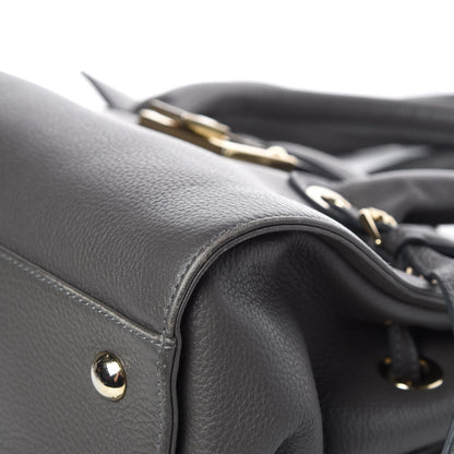 Jimmy Choo Grainy Calfskin Large Rosalie Satchel Grey 16 of 18