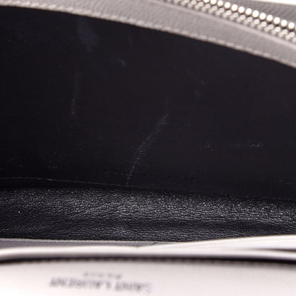 Saint Laurent Grain De Poudre Matelasse Chevron Monogram Chain Wallet Cream 11 of 12