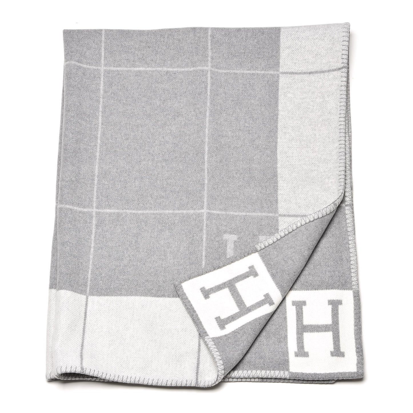 Wool Cashmere Avalon III Blanket Ecru Gris Clair