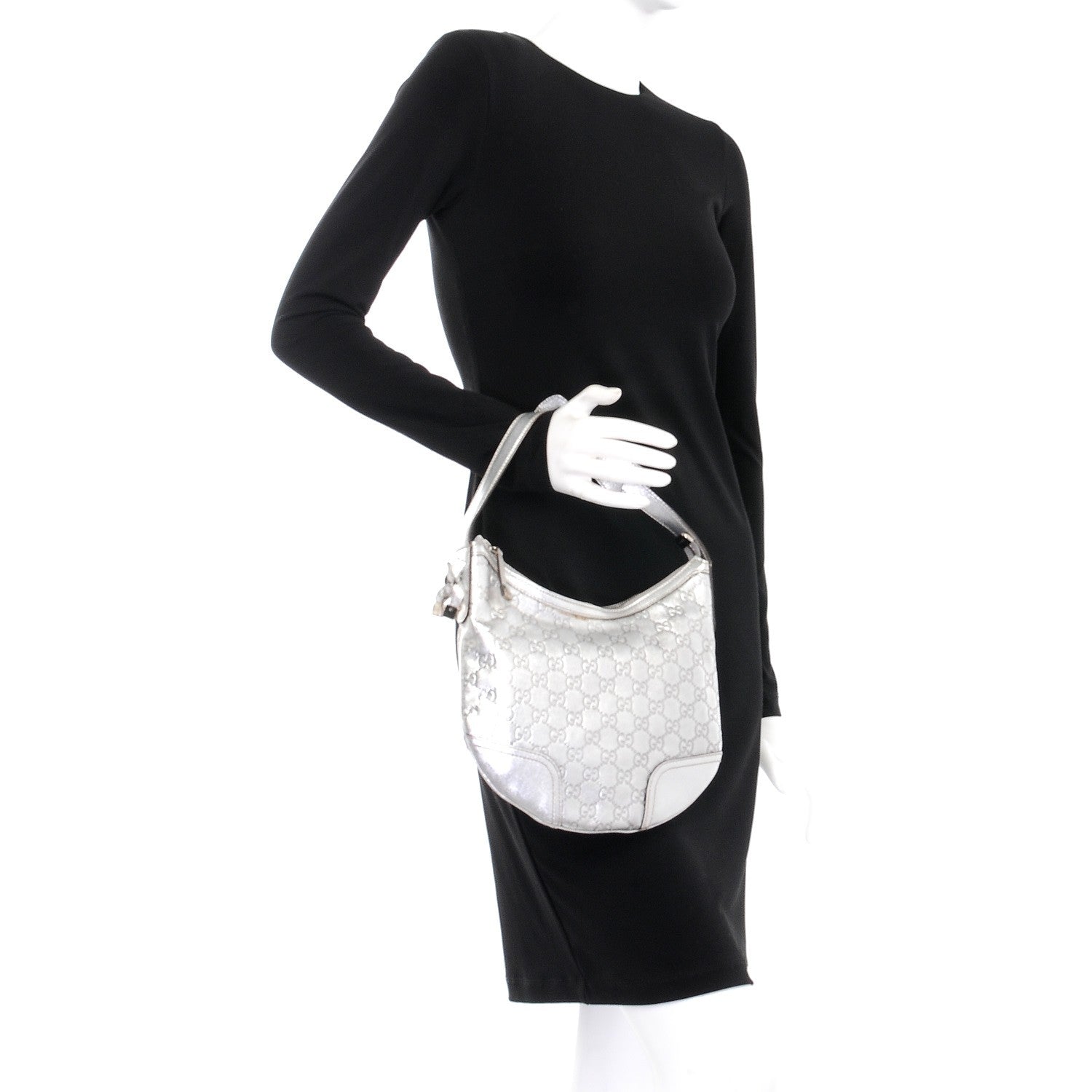 Gucci Metallic Guccissima Small Princy Hobo Silver 2 of 10