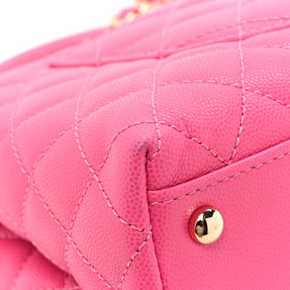 Chanel Caviar Quilted Small Coco Handle Flap Dark Pink 14 of 15