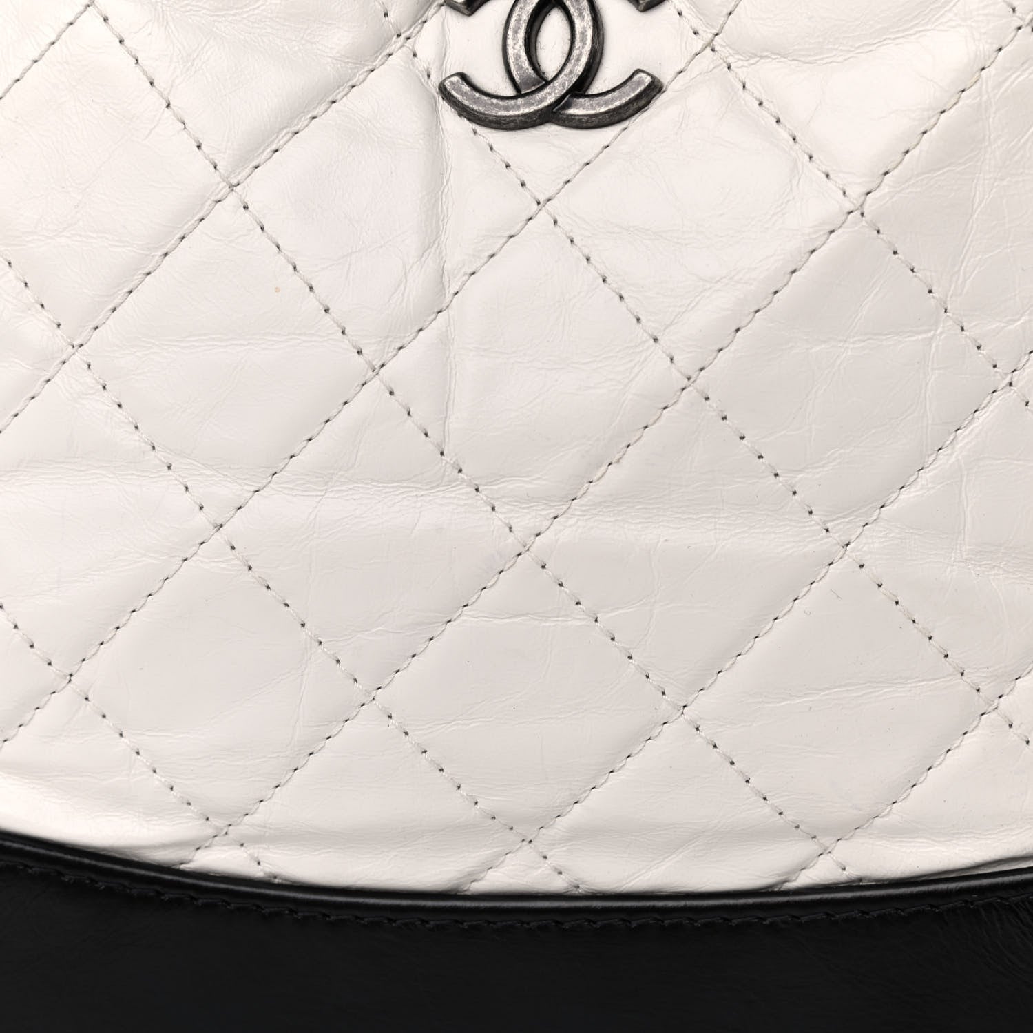Chanel Aged Calfskin Quilted Small Gabrielle Backpack Black White 8 of 10