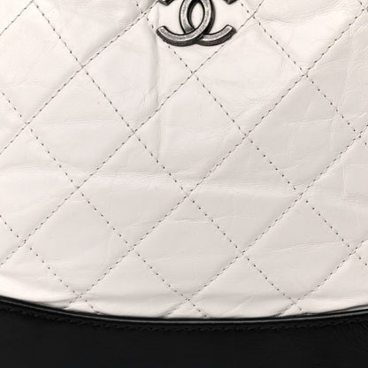 Chanel Aged Calfskin Quilted Small Gabrielle Backpack Black White 8 of 10