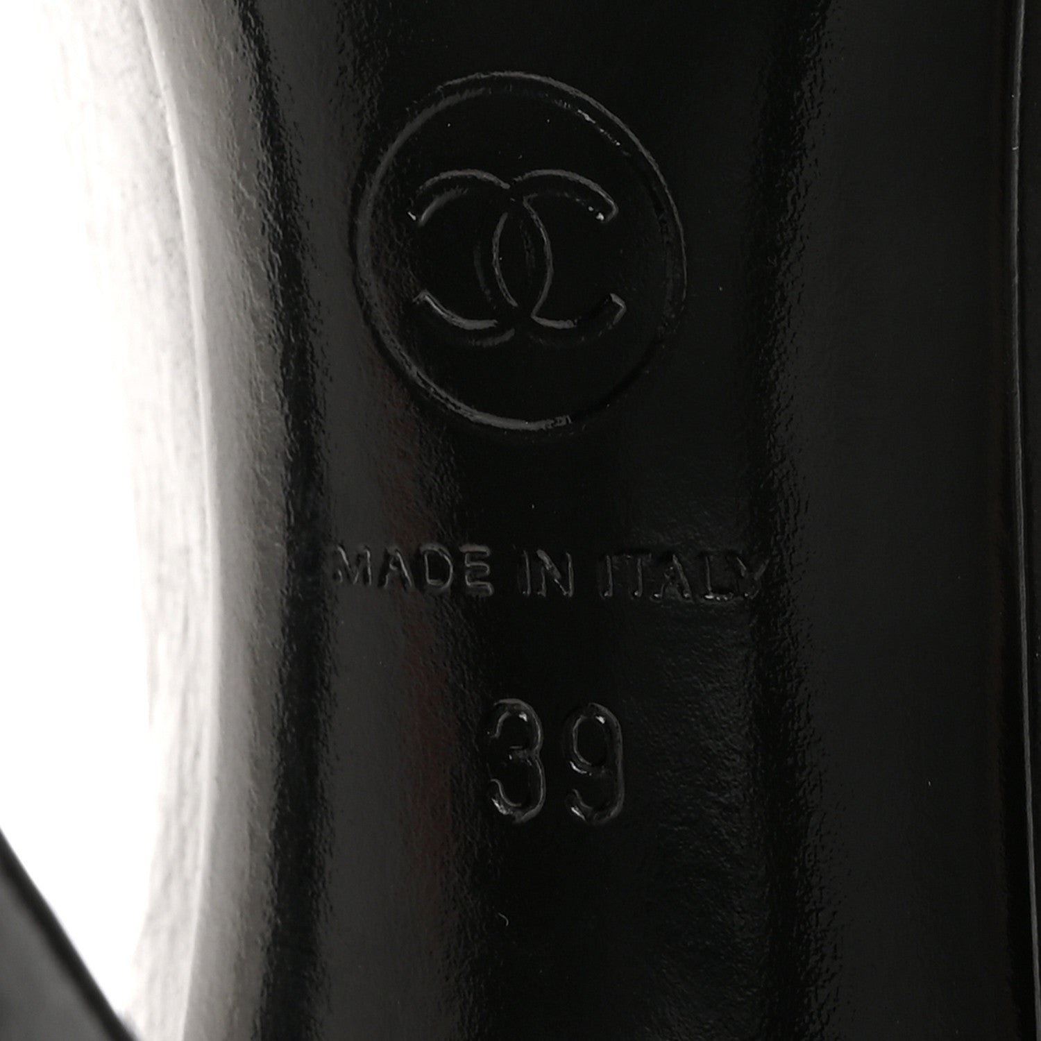 Chanel Crumpled Calfskin Cap Toe Pumps 39 Black 7 of 9