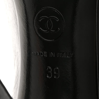 Chanel Crumpled Calfskin Cap Toe Pumps 39 Black 7 of 9