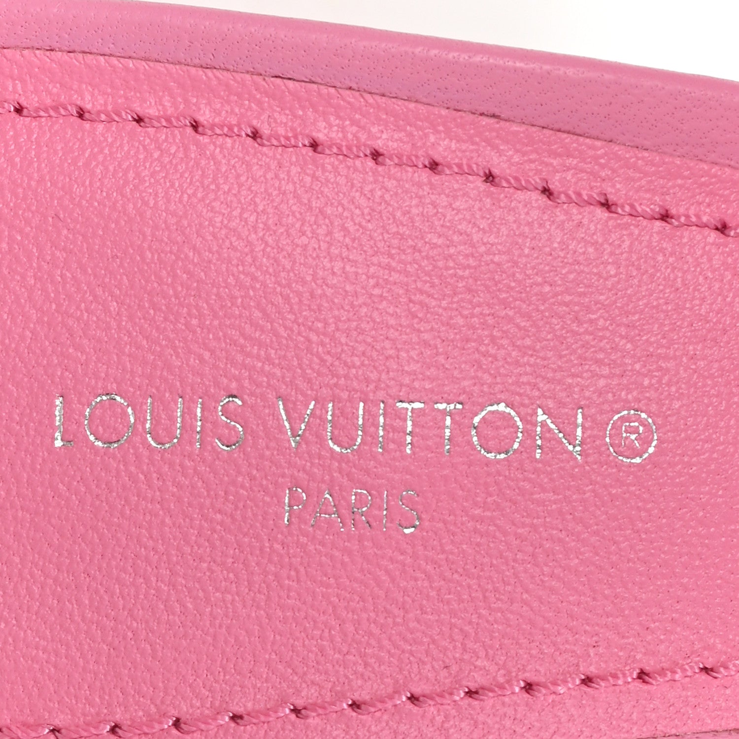 Louis Vuitton Lambskin Embossed Monogram Revival Mid Heel Mules 38 Rose Pop 9 of 9