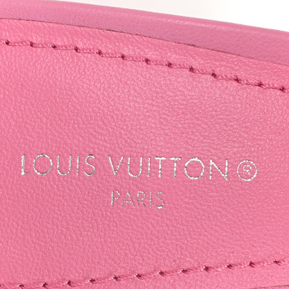 Louis Vuitton Lambskin Embossed Monogram Revival Mid Heel Mules 38 Rose Pop 9 of 9