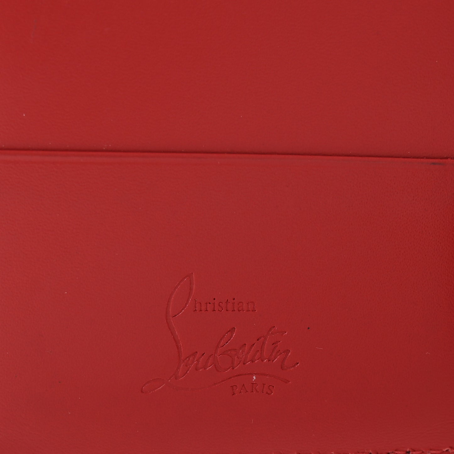 Calfskin Studded Loubipass Passport Holder Black