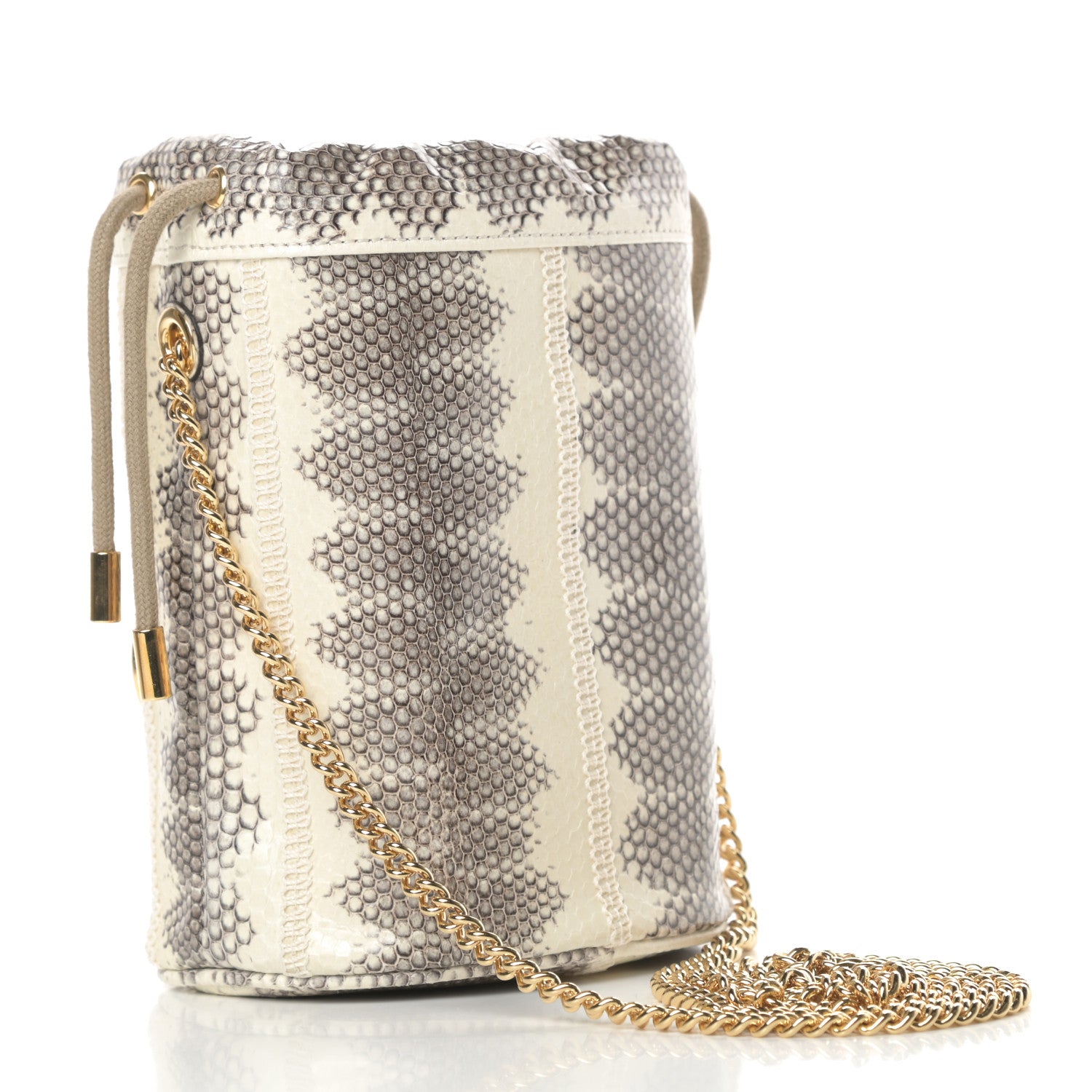 Gucci Snakeskin Mini Zumi Bucket Bag Grey 3 of 11