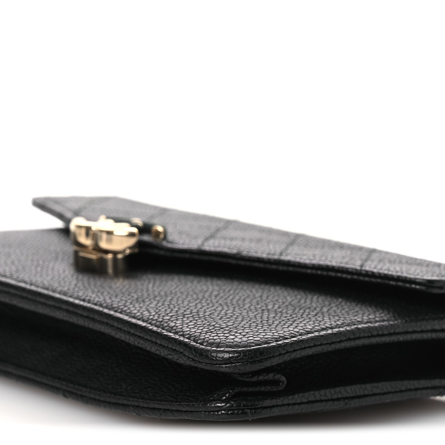 Chanel Grained Calfskin Quilted Cuba Wallet On Chain WOC Black 11 of 12